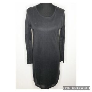 Brochu Walker charcoal gray linen dress with silk slip size Small